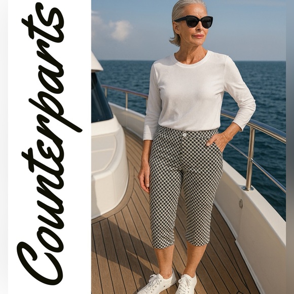 Counterparts Black and White Printed Women's Pants - Picture 1 of 5